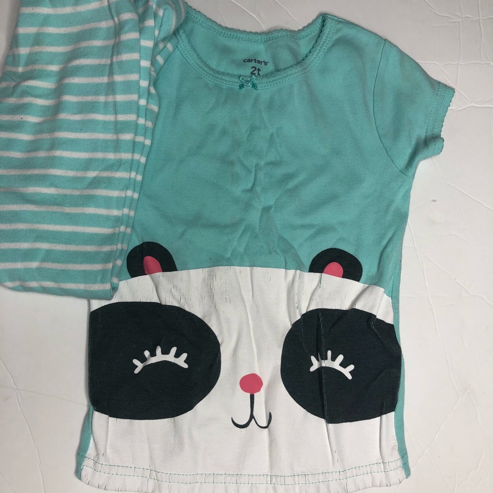 Carters Panda Screen Tee 2 Piece Pajama Set